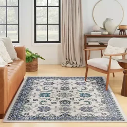 Best Kirklands Home Blue Vintage Medallion Indoor/Outdoor Rug, 4x6