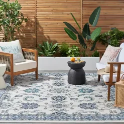Kirklands Home Blue Vintage Medallion Indoor/Outdoor Rug, 8x10