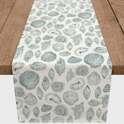 Hot Kirklands Home Blue Vintage Seashells Table Runner, 90 in.