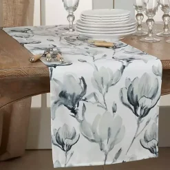 New Kirklands Home Blue Watercolor Floral Table Runner