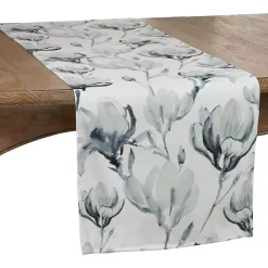 New Kirklands Home Blue Watercolor Floral Table Runner