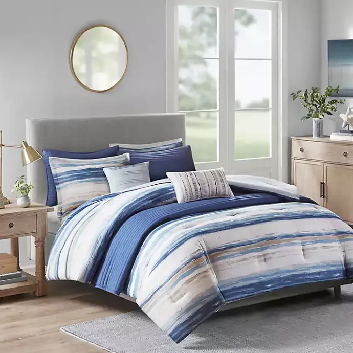 Clearance Kirklands Home Blue Watercolor 8-pc. King Comforter Set