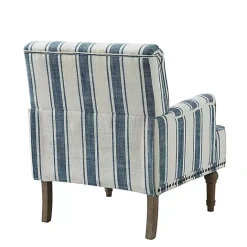 Outlet Kirklands Home Blue White Stripe Upholstered Accent Chair