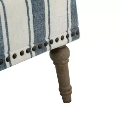 Outlet Kirklands Home Blue White Stripe Upholstered Accent Chair