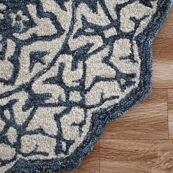 Clearance Kirklands Home Blue Wool Mosaic Medallion Round Area Rug, 3 ft.