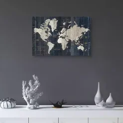 Sale Kirklands Home World Map Canvas Art Print Blue