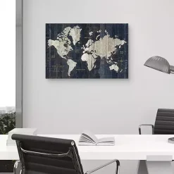 Sale Kirklands Home World Map Canvas Art Print Blue