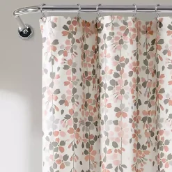 Clearance Kirklands Home Blush and Gray Weeping Flower Shower Curtain Pink