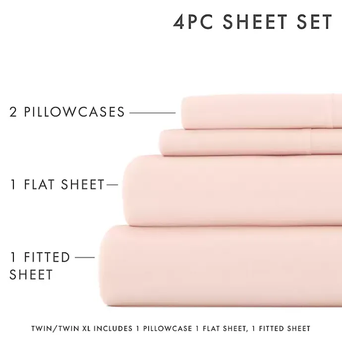Outlet Kirklands Home Blush Ultra Soft 3-pc. Twin XL Sheet Set Pink