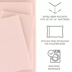 Outlet Kirklands Home Blush Ultra Soft 3-pc. Twin XL Sheet Set Pink