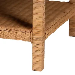 Online Kirklands Home Bohemian Braided Rat Coffee Table Tan