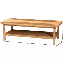Online Kirklands Home Bohemian Braided Rat Coffee Table Tan