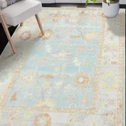 Clearance Kirklands Home Bohemian Gretna Aqua Beige Accent Rug, 2x3