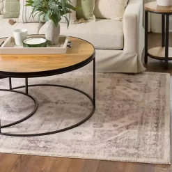 Kirklands Home Bone Rosette Area Rug, 5x7