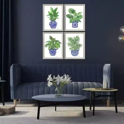 Online Kirklands Home Botanical Blues Framed Art Prints, Set of 4