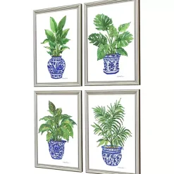 Online Kirklands Home Botanical Blues Framed Art Prints, Set of 4