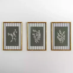 New Kirklands Home Botanical Stripes II Framed Art Print