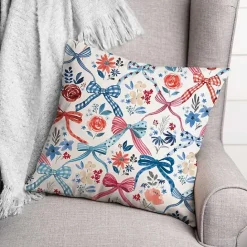 Outlet Kirklands Home Bows and Flowers 4th of July Indoor/Outdoor Pillow