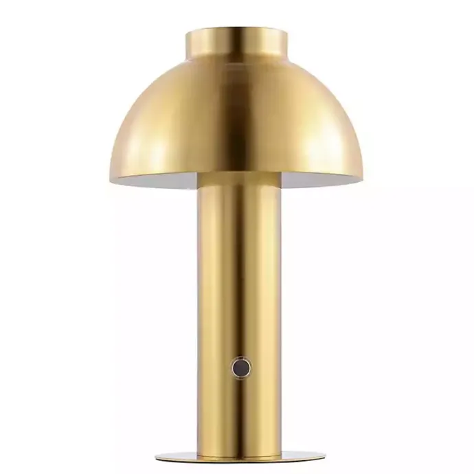 Outlet Kirklands Home Brass Dome LED Cordless Table Lamp, 12 in. Gold