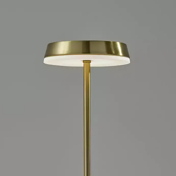 Discount Kirklands Home Brass Metal Disc Frosted Light Cordless Table Lamp Gold