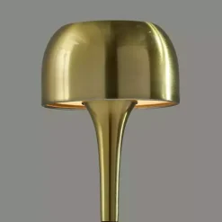 Outlet Kirklands Home Brass Tapered Dome Frosted Light Cordless Lamp Gold