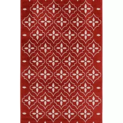 Hot Kirklands Home Brick & Ivory Quatrefoil Indoor/Outdoor Rug, 4x6