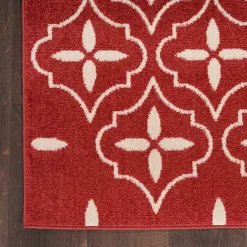 Online Kirklands Home Brick & Ivory Quatrefoil Indoor/Outdoor Rug, 8x10
