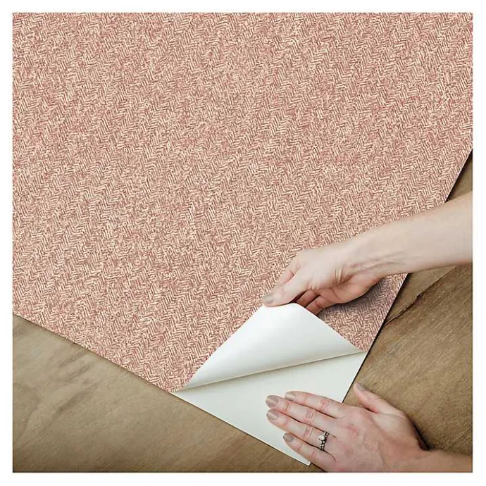 Online Kirklands Home Brick Textured Cross Woven Peel & Stick Wallpaper Pink