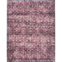 Online Kirklands Home Brick Vintage Floral Washable Area Rug, 5x7 Red