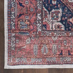 Discount Kirklands Home Brick Vintage Medallion Washable Area Rug, 5x7 Red