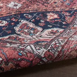 Discount Kirklands Home Brick Vintage Medallion Washable Area Rug, 5x7 Red