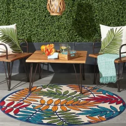 Clearance Kirklands Home Bright Branches Round Outdoor Area Rug, 5x5