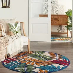 Clearance Kirklands Home Bright Branches Round Outdoor Area Rug, 5x5