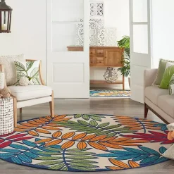 Outlet Kirklands Home Bright Branches Round Outdoor Area Rug, 7x7