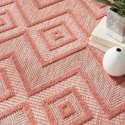 Outlet Kirklands Home Bright Coral Diamond Outdoor Area Rug, 6x9 Orange