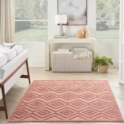 Outlet Kirklands Home Bright Coral Diamond Outdoor Area Rug, 6x9 Orange