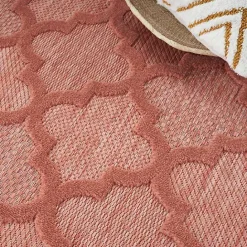 Online Kirklands Home Bright Coral Trellis Outdoor Area Rug, 4x6