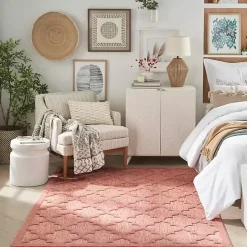 Online Kirklands Home Bright Coral Trellis Outdoor Area Rug, 4x6