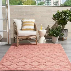 Online Kirklands Home Bright Coral Trellis Outdoor Area Rug, 4x6