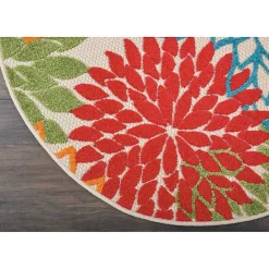 Outlet Kirklands Home Bright Leaves Round Outdoor Area Rug, 5x5