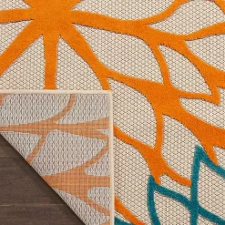 Hot Kirklands Home Bright Red Floral Burst Outdoor Area Rug, 6x9
