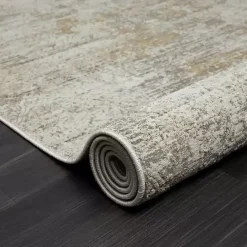 New Kirklands Home Brisbane Beige Faded Damask Area Rug, 4x6