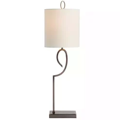 Outlet Kirklands Home Bronze Abstract Curve Table Lamp White