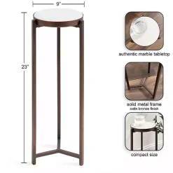 Discount Kirklands Home Bronze Angular Marble Accent Table Gold