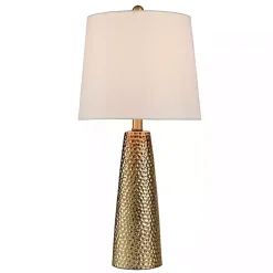 Outlet Kirklands Home Bronze Hammered Table Lamp White