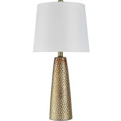 Outlet Kirklands Home Bronze Hammered Table Lamp White