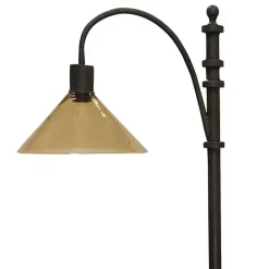Outlet Kirklands Home Bronze Industrial Floor Lamp with Glass Shade Brown