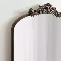 Online Kirklands Home Bronze Metal Arch Ornate Crown Wall Mirror Brown