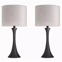 Outlet Kirklands Home Bronze Metal Hourglass Table Lamps, Set of 2 Brown