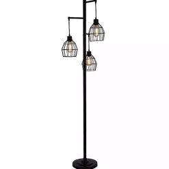 Best Kirklands Home Bronze Metal 3-Tier Floor Lamp Brown